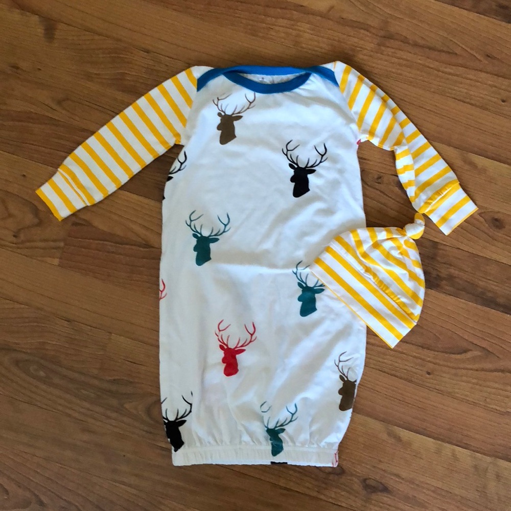 Baby boy Gown & matching hat